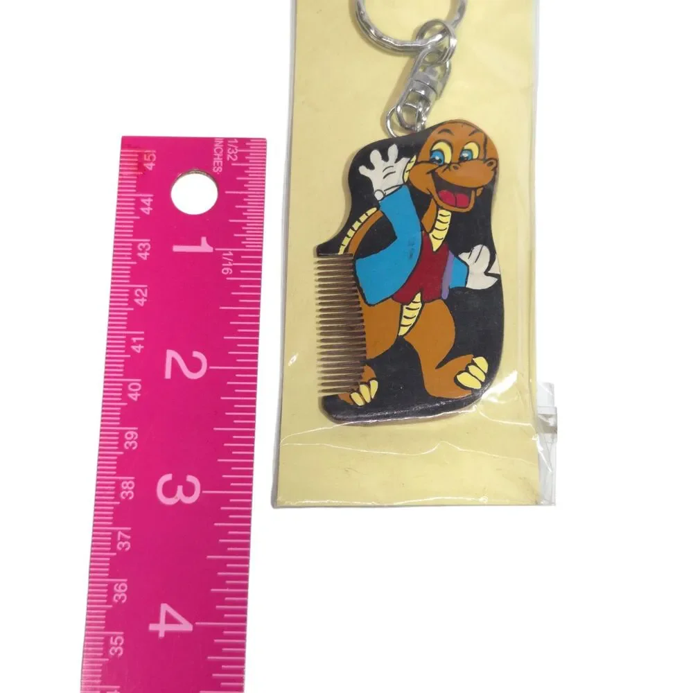 Vintage Cartoon Turtle Dinosaur Mini Comb Keychain Changzhou White Elephant